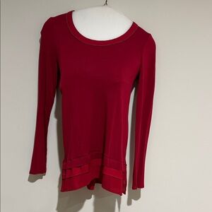 White House Black Market Red Long Sleeve Women's Top